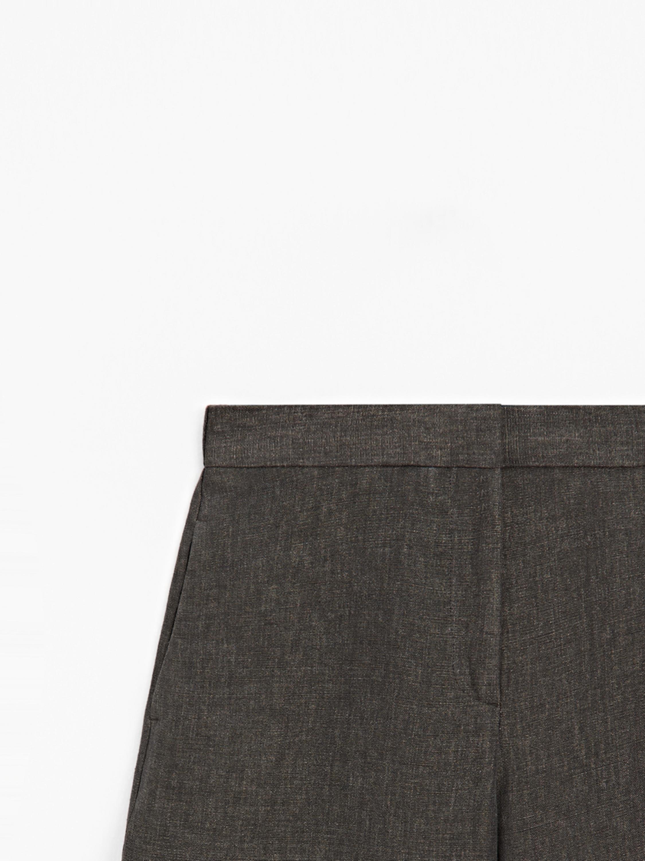 Pantalon barrel fit lin